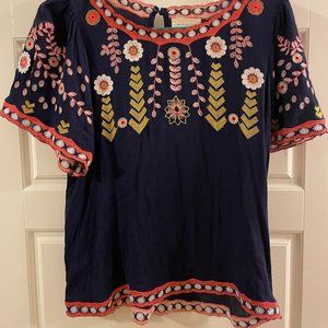 Melloday Boho Embroidered Blouse